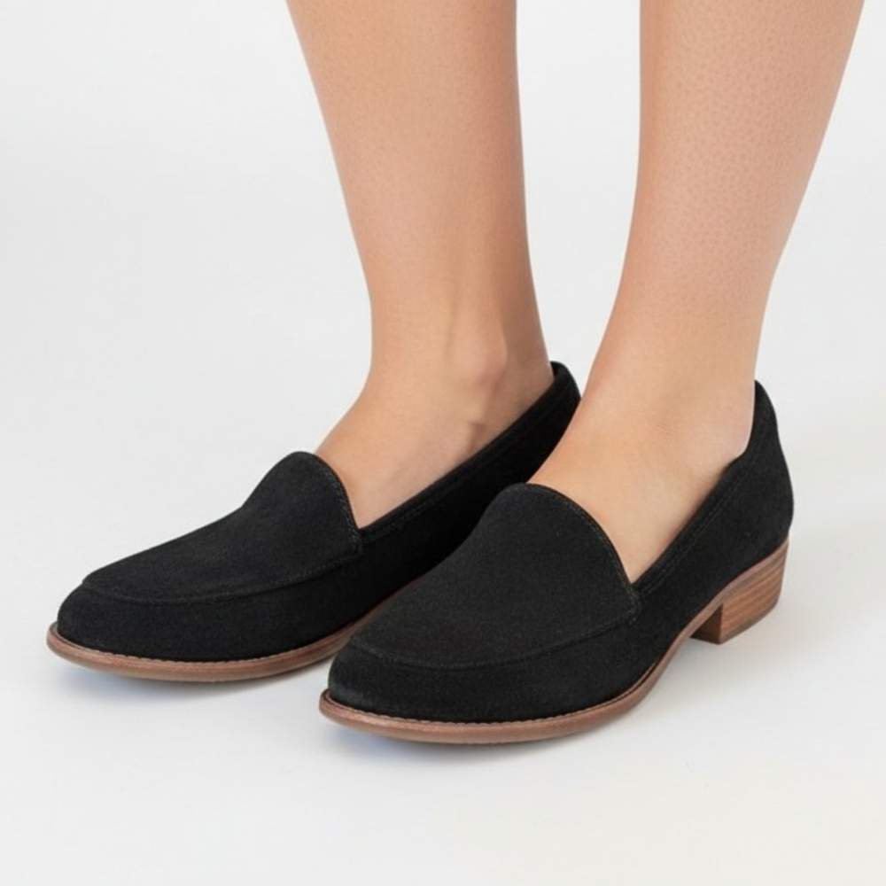 Söfft Black Suede Loafers - Khele Loafer Flats - Size 8.5M